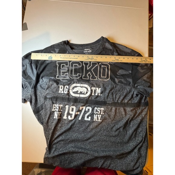 Ecko Unltd. Rawthentic Gray Camo Short Sleeve Graphic T-Shirt Men's 3XL - Picture 8 of 9